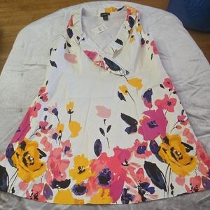 Lane Bryant Floral Maxi Dress - White, Pink, Yellow